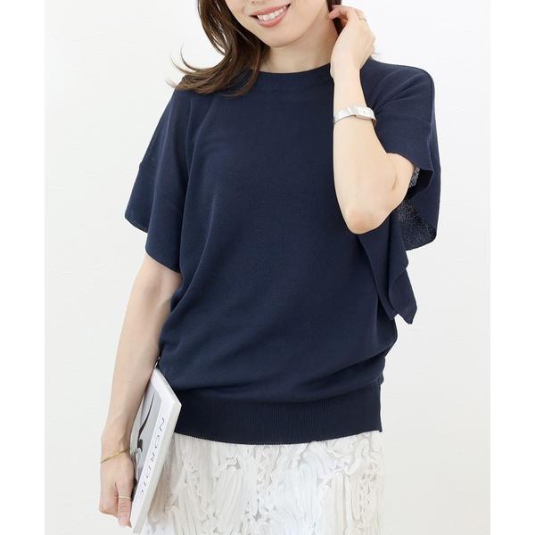 ニット セーター フリルスリーブニットプルオーバー レディース