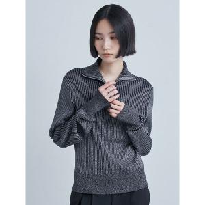 ニット セーター ウェーブスリーブハーフジップニット レディース