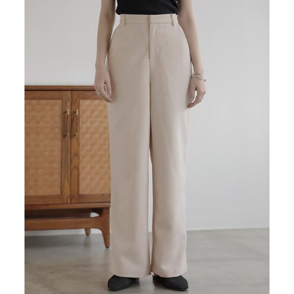 スラックス パンツ カットツイルストレートスラックス レディース