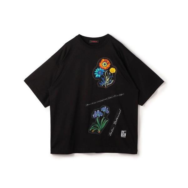 tシャツ CABaN スビンコットン FLOWERSモチーフTシャツ メンズ