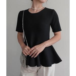 tシャツ ペプラム半袖プルオーバー レディース