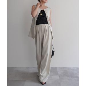 セットアップ ノーカラーベストセットアップ レディース