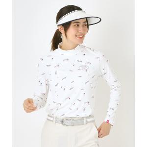 tシャツ 千鳥小紋モックネックプルオーバー レディース