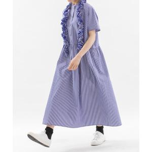 ワンピース 夏 半袖 フリルタイ付きワンピース