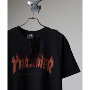 THRASHER tシャツ 「THRASHER / スラッシャー」フレイムロゴ刺繍