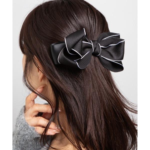 ヘアピン 配色 リボン バレッタ