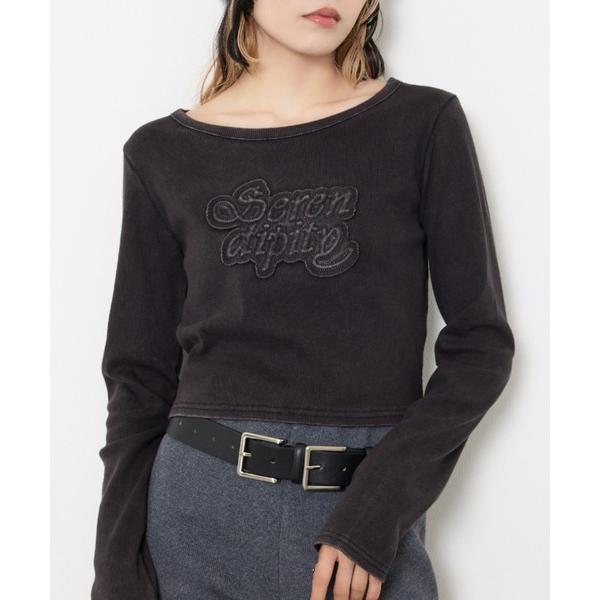 tシャツ FRONT PATCH RIB TOPS フロント パッチ リブトップス 秋服 レディース