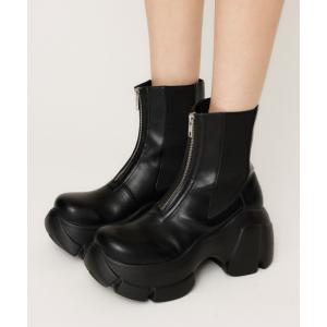 ブーツ FRONT ZIP CHUNKY BOOTS フロントジップ チャンキーブーツ レディース