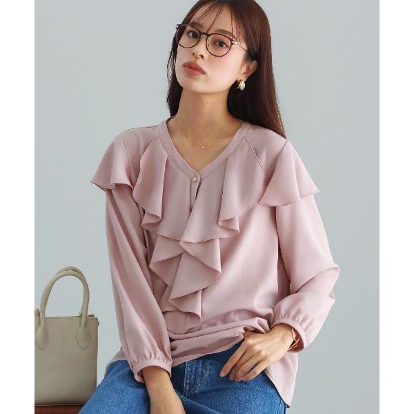 ブラウス シャツ 「 洗える 」  ソフトツイル・ラッフルフリルモードブラウス レディース