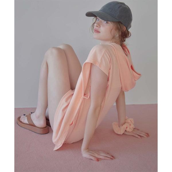 ラッシュガード シュシュ付パイル地ポンチョ レディース