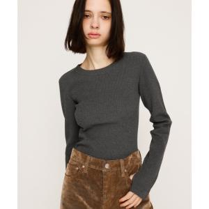tシャツ 「2サイズ展開」BASIC HG RIB TOPS ベーシック ハイゲージ リブ トップス 秋服 レディース