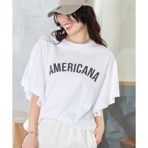 tシャツ 半袖 15th ANNIVERSARY 「AMERICANA×MICA＆DEAL」フリルスリーブTシャツ レディース