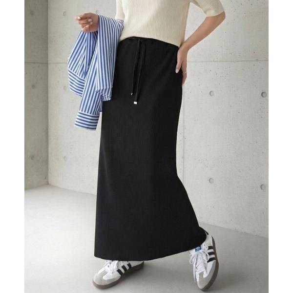 スカート 毎日頼れる美人スカート。360度ほっそり”美”シルエット　リブタイトロングスカート
