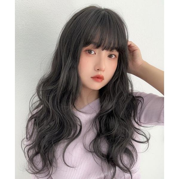 ウィッグ エクステ 「 前髪付きフルカバートップヘアピース ニュアンスウェーブ 」 部分ウィッグ 前...