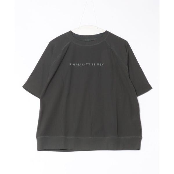 tシャツ シャリニット素材ロゴプルオーバー レディース