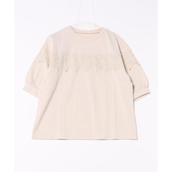 tシャツ ケミカルレース使い華やかプルオーバー レディース