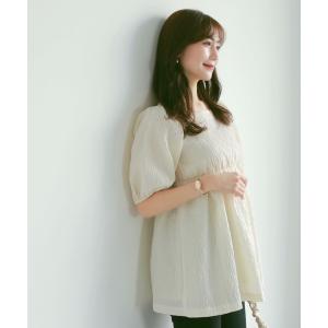 「HALUHIROINE」 半袖チュニック FREE オフホワイト レディース