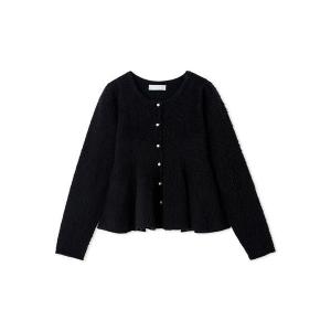 カーディガン ファーライクペプラムカーディガン レディース