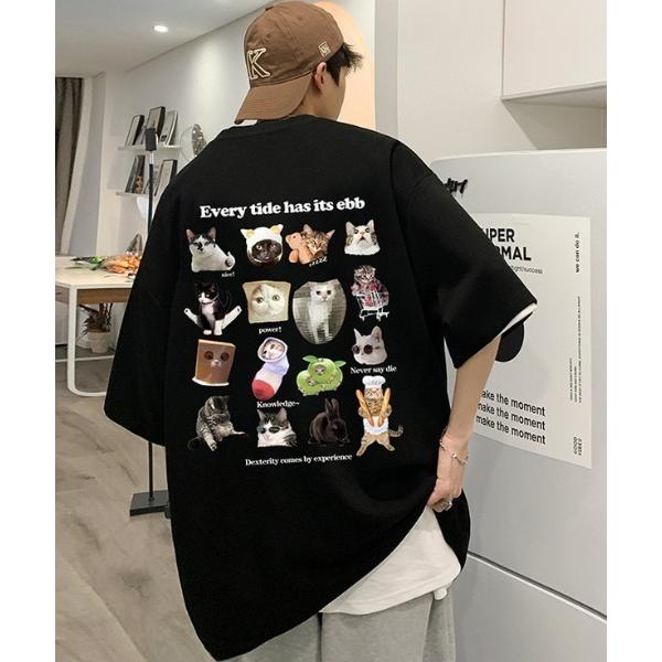 tシャツ ユニセックス 猫デザインプリントTシャツ メンズ レディース