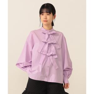 ブラウス シャツ リボン コットン ブラウス レディース