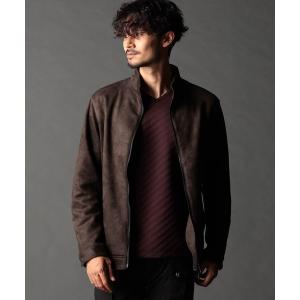 ブルゾン アウター ポンチスウェードスタンドブルゾン メンズ