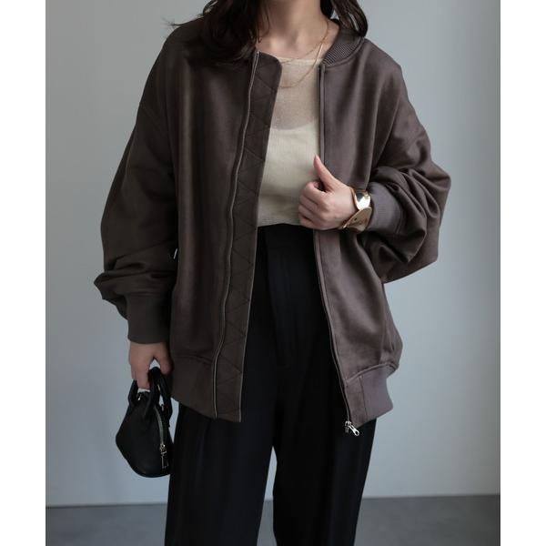 ma1 ma-1 スエードライク ポンチボリュームスリーブMA-1 レディース