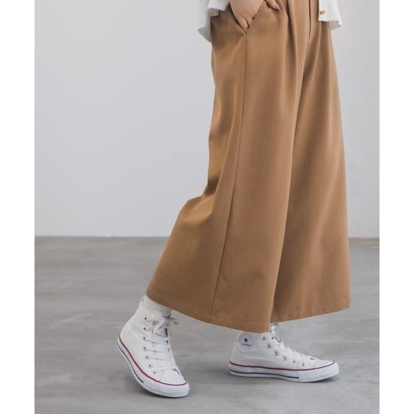 ワイドパンツ パンツ Idnes ボタン付きワイドクロプトパンツ レディース