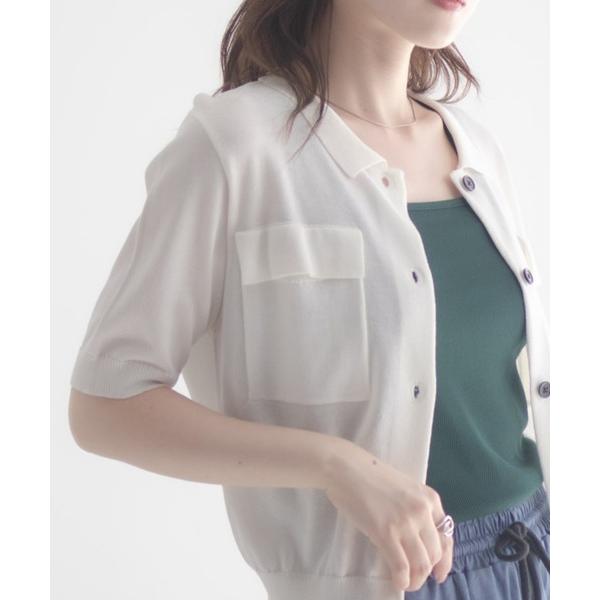 ポロシャツ ポロ milli de l'air ポロカラーダブルポケットニット レディース