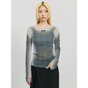 tシャツ Sheer Check 2Way Top/シアーチェック 2WAYトップ レディース