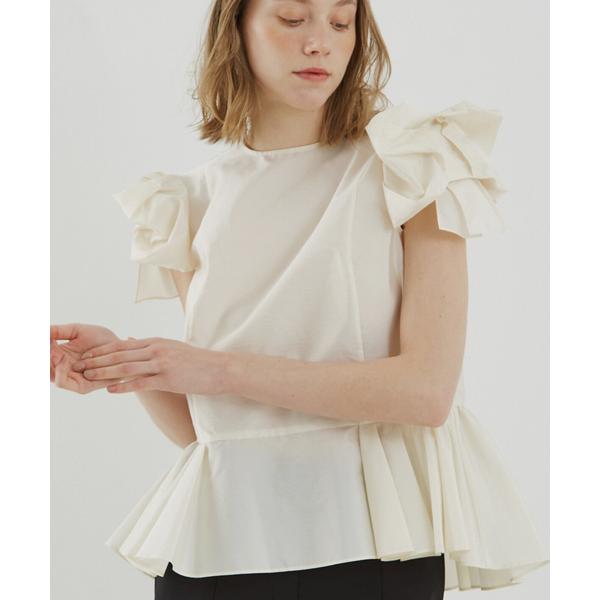 ブラウス シャツ 袖リボンブラウス レディース