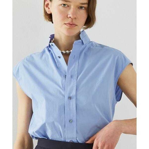 ブラウス シャツ デザインスタンドカラーラウンドテールシャツ レディース