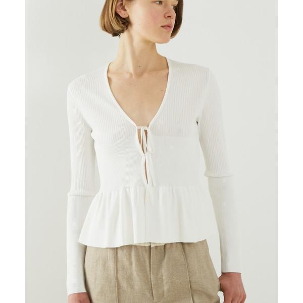 カーディガン ２WAYリブペプラムボレロカーディガン レディース