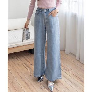 ジーンズ デニム デニムパンツ 「低身長用サイズ有」ワイドデニムパンツ「着回し抜群 大人 カジュアル」「AW新作」 レディース