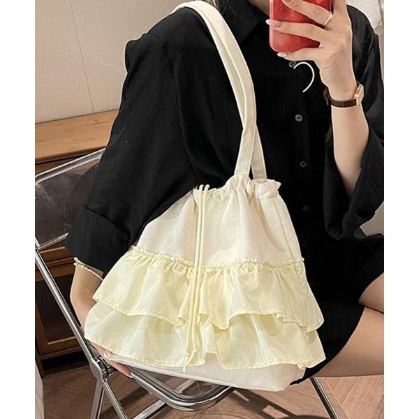 ショルダーバッグ バッグ フリルデザイントートバッグ レディース