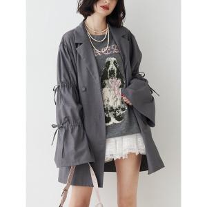 ジャケット テーラードジャケット リボンスリーブジャケットミニワンピース「セットアップ対応」冬服 レディース