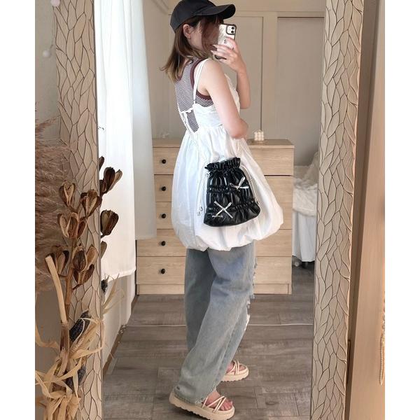 ショルダーバッグ バッグ パールチェーンキルティングリボンバッグ レディース