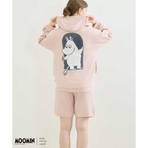 パジャマ ルームウェア 「ムーミンコラボ」MOOMIN × une nana cool なめらかふわふわフルジップパーカー レディース