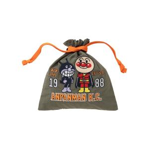 ポーチ アンパンマンばいきんまんナイロン刺繍巾着 レディース