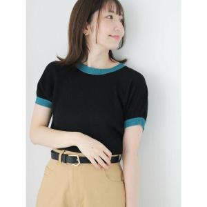 ニット セーター 配色ラグランスリーブニット レディース