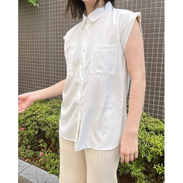 ブラウス シャツ 「＆soiree」ノースリーブシンプルシャツ レディース