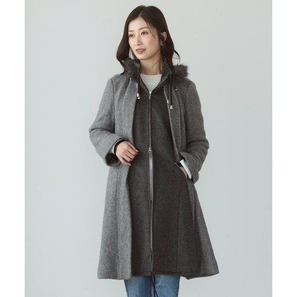 コート アウター ミンクブレンドウール＆カシミヤ100％ コート レディース