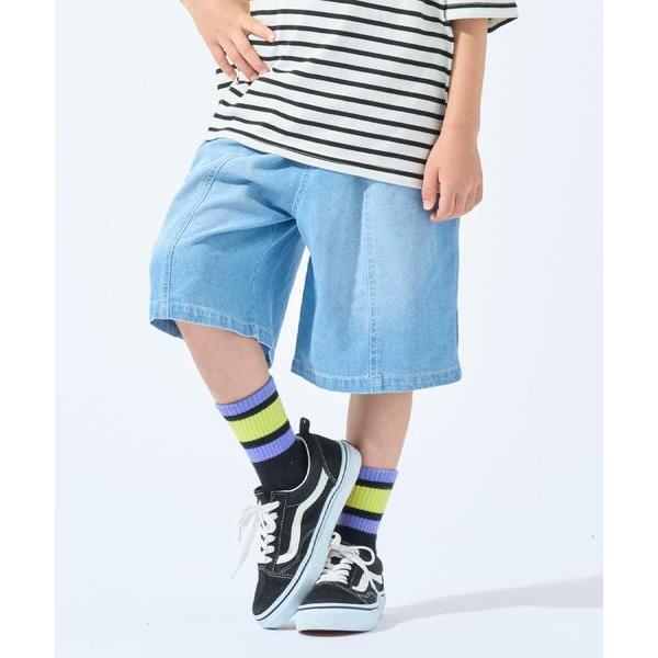 パンツ 「100-150cm/ひんやり」ゆったりシルエットの デニムハーフパンツ キッズ 子供服 男...