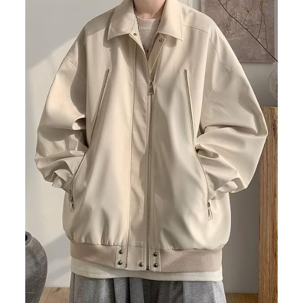 ブルゾン アウター ドロップショルダーZIPディテールシャツジャケット メンズ レディース