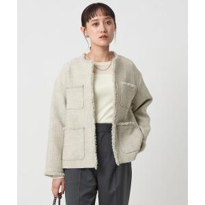 レディース ツイード ノーカラージャケット 2025年10月】ツイード ノーカラージャケット（丈タイプ