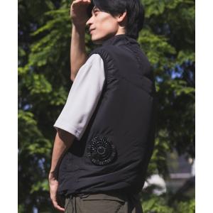 ベスト ジレ NAVYファン付きベスト「空調風神服(R)」×「EXFROZEN」コラボ！ 」（小型軽量 大容量バッテリー ファン着脱式 保冷剤専用ポケット）