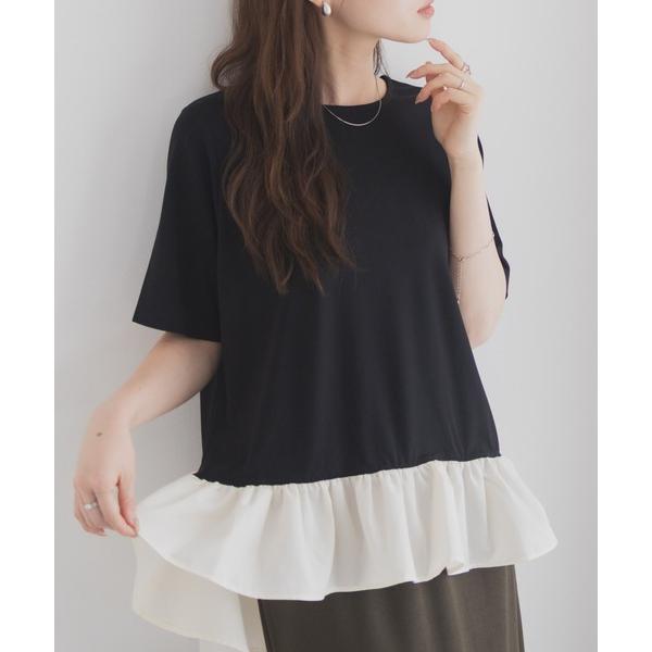 tシャツ milli de l'air  ヘム切替ペプラムトップス レディース