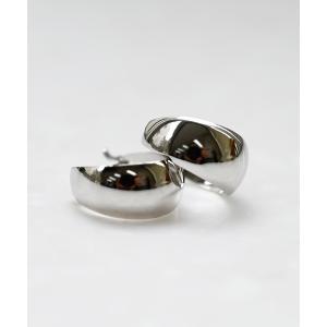 ピアス K10WG　ムーンピアス　5×10 レディース