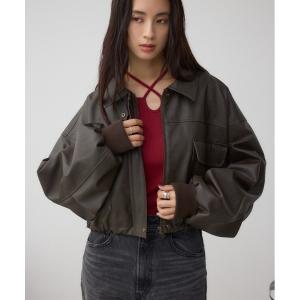 MOUSSY（マウジー） ブルゾン アウター F/LEATHER GATHER ブルゾン