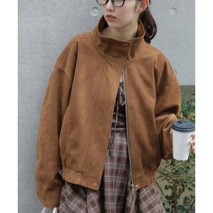 ブルゾン アウター スタンド合皮ブルゾン レディース