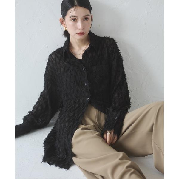 ブラウス シャツ フェザーライク オーバーシアーシャツ レディース